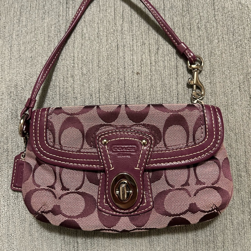 Coach Pink/Purple Signature Shoulder Bag